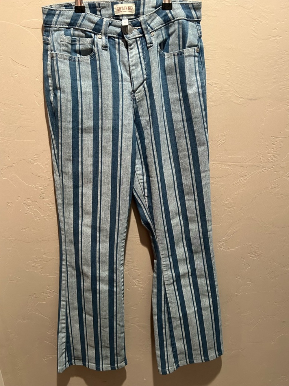 Shyanne Blue & White Striped High-Rise Jeans